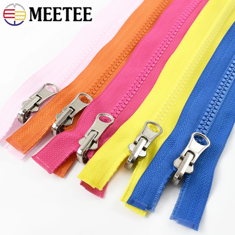 

2/5Pcs 5# Double Side Resin Zippers Rotary Slider 70cm Open-end Zipper Tape for Jacket Down Coat Zips Repair Kit DIY Accessories