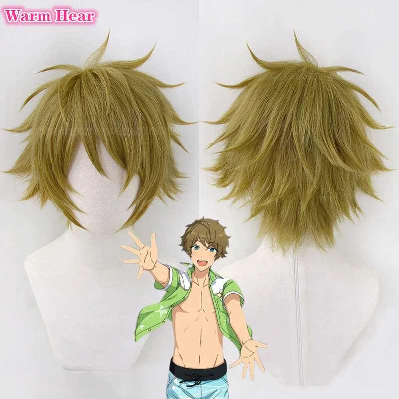 Takamine Midori Cosplay Wig Game  ES Wig Short 32cm Brownish Green Wigs Heat Resistant Hair Halloween Party Wigs