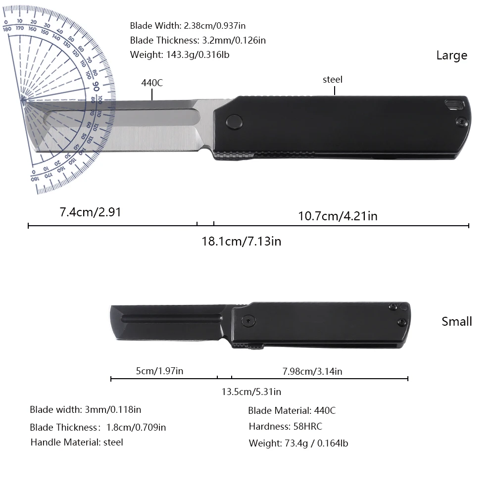 Folding Knife 5915, Outdoor Camping Hiking Portable Pocket Knife, EDC Daily Carry Tool, Steel Handle