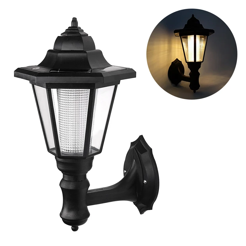 Retro zonne-wandlampen, zeshoekige buitenlamp, IP65 waterdicht heklicht, LED-landschapsverlichting, voor binnenplaats, tuin, decor