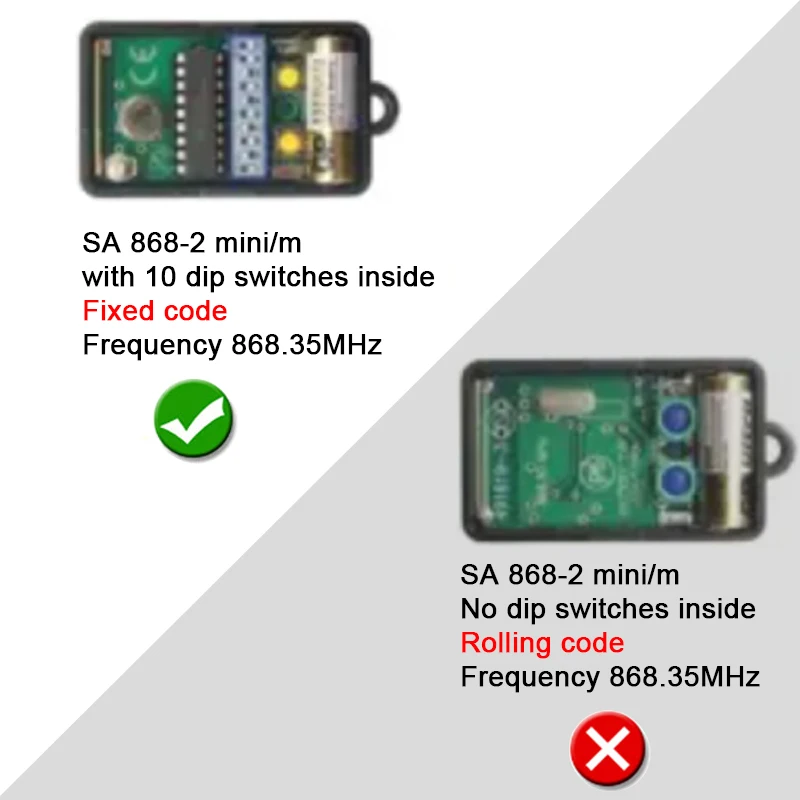 ANSONIC Garage Door Remote Control 868.35MHz Fixed Code Compatible With ANSONIC SA 868-1E 868-2E 868-4E 868-1 868-2 Mini/M