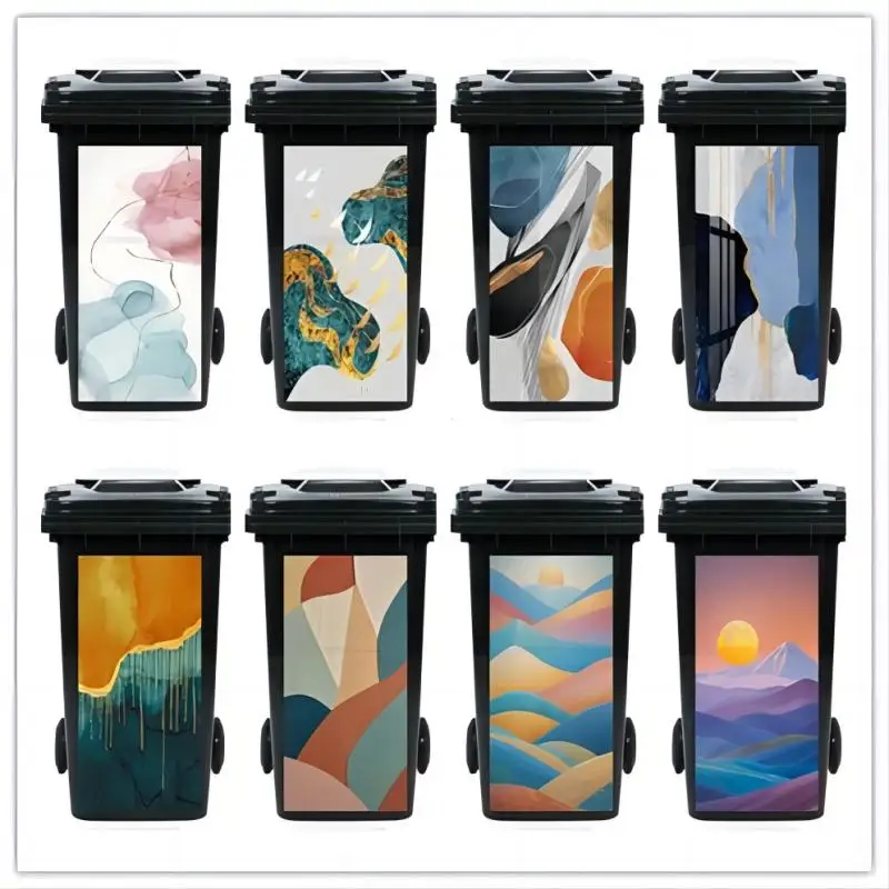 

PVC waterproof creative abstract painting trash can stickers, wall paintings, home stickers autocollant poubelle extérieure