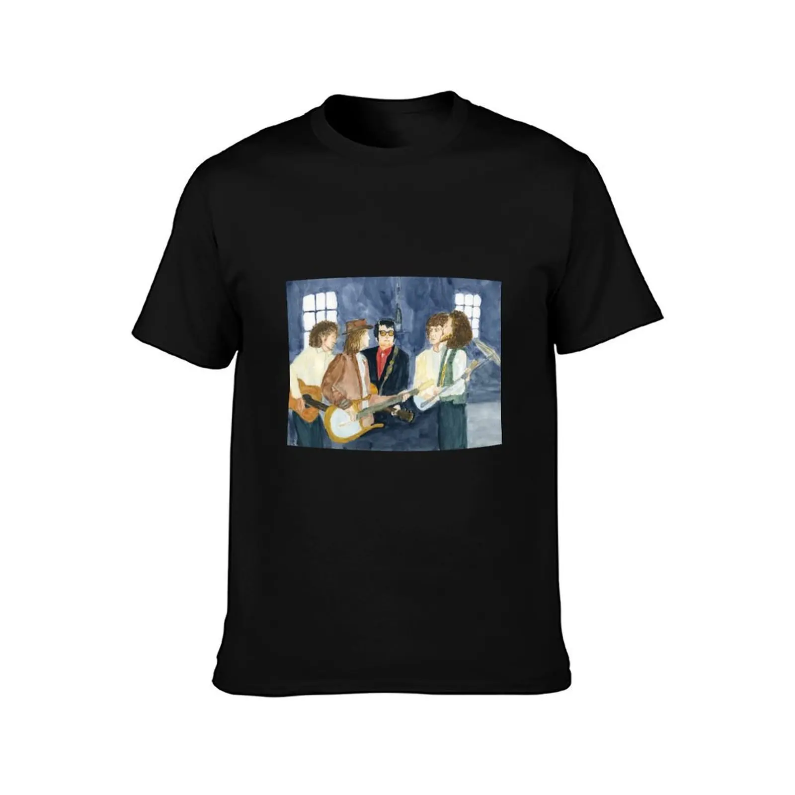 The Travelling Wilburys recording session T-Shirt Large Size Loose Casual Tee T-Shirt