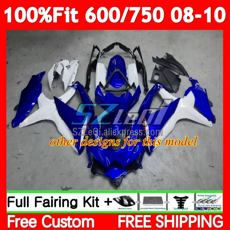 Injection For SUZUKI GSXR600 GSXR-600 K8 GSXR White silvery 600 750 CC 77No.14 GSXR750 08 09 10 GSXR-750 2008 2009 2010 Fairings