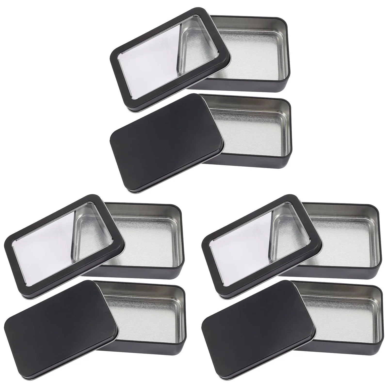 6Pcs Card Decks Tinplate Storage Box Cards Organizer Game Card Holder Compact Case for Playing Cards Small Items Travel Use