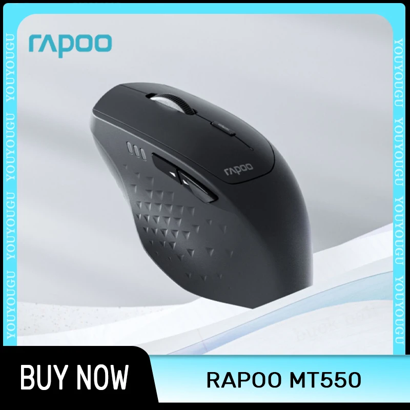 Мышь Компьютерная Rapoo Mt550, Bluetooth, 3 режима, низкая задержка экрана, 100 Ч