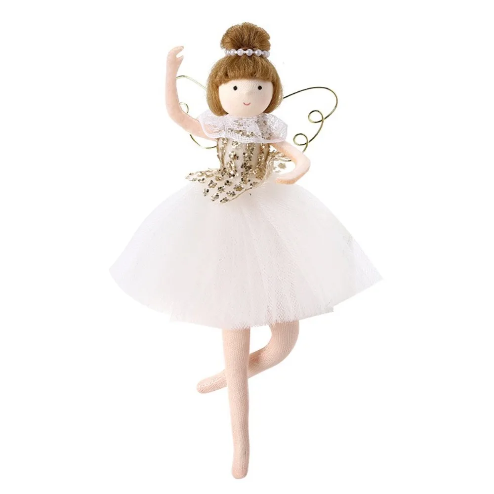 Cute Ballet Girl Doll Christmas Tree Hanging Angel Pendant Sequins Artificial Christmas Tree Decor Lifelike Xmas Hanging Pendant