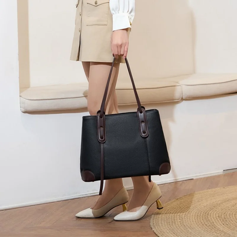 

Кожаная сумка из смешанного материала для женщин, дизайнерская комбинация с замшей для текстовых интересов