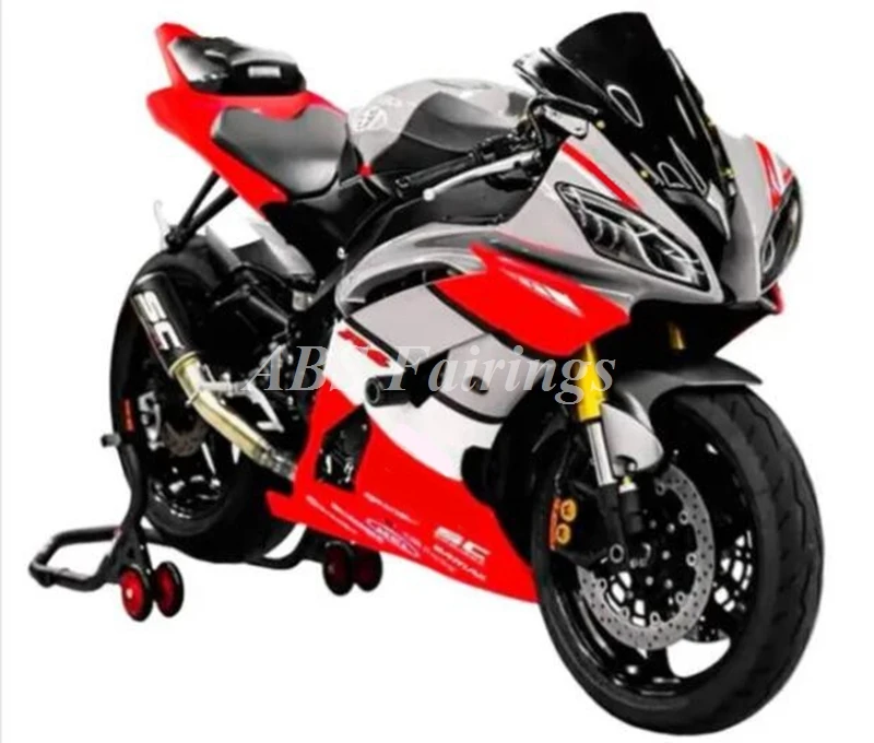 4Gifts New ABS Fairings Kit Fit for YAMAHA R6 08 09 10 11 12 13 14 15 16 2008 2009 2010 2011 2012 2013 2014 2015 2016 Red Gray