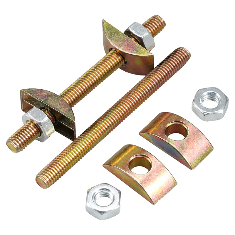 10 Sets M8 Type A 3 in 1 Furniture Hardware, Half Moon Nut Connector for Bed Table Desk Carbon Steel Firm & Anti-Loosening