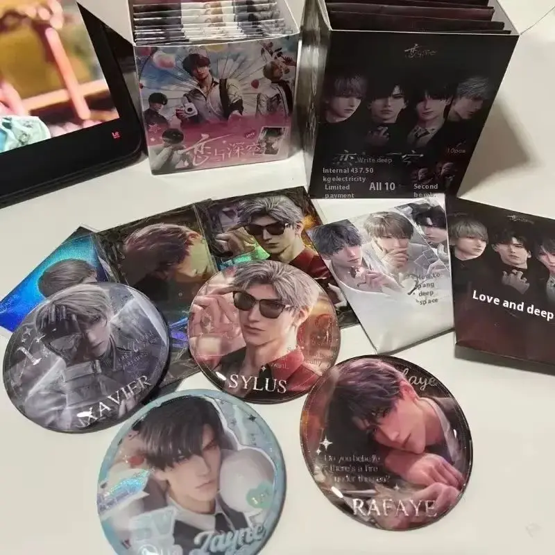 

Love And Deep Space Blind Box Cosplay Cartoon Double Flash Badge Emblem Flashes Card Brooch Mystery Box Birthday Girl Gift Sylus