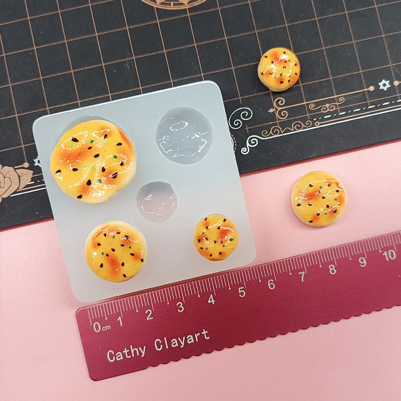 

Polymer Clay Little Baked Biscuit Pie Silicone Molds Doll House Food toy DIY molds