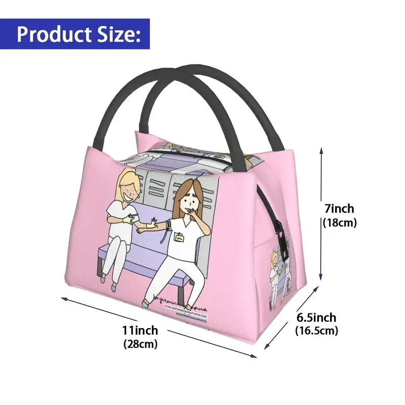 Enfermera En Apuros Nurse Medicine Resuable Lunch Boxes Women Multifunction Cooler Thermal Food Insulated Lunch Bag Container