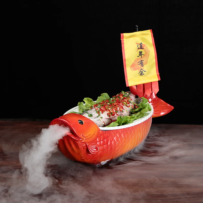 Hotel ceramic alcohol candle heating furnace artistic conception tableware base large fish plate
