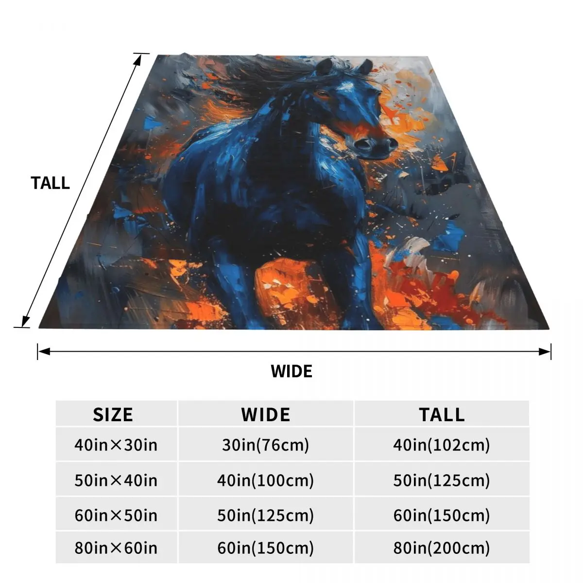 Wild Horse Oil Painting Colour Blankets Soft Warm Flannel Throw Blanket Bedspread for Bed Travel Home Sofa
