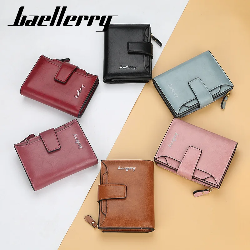 2024 Men Women Coin Purse Wallet PU Leather Zipper Haps Business Card Holder Money Bag Short Wallet Driving License Bag Unisex