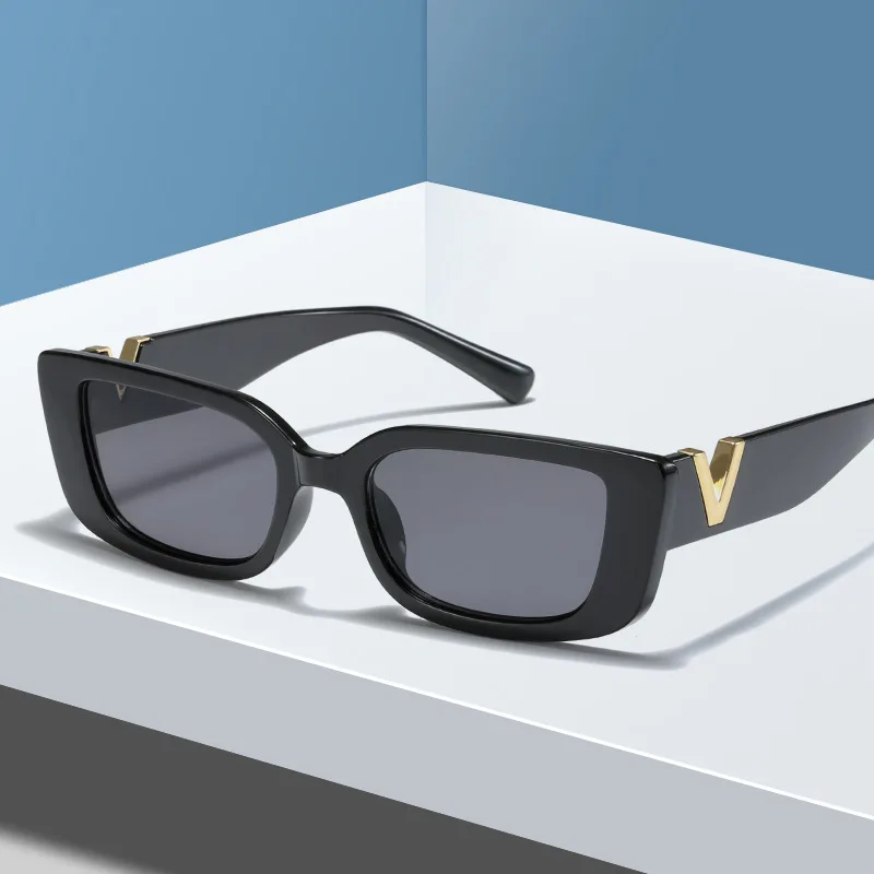 Modische Cat-Eye-Sonnenbrille, luxuriöse V-Sonnenbrille für Damen, klassische rechteckige Fahrbrille, UV400 – Detail 1