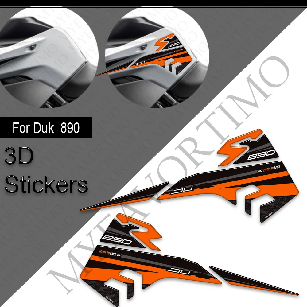 

For 890 Duk Motorcycle Fairing Fender Protector Tank Pad Side Grips Gas Fuel Oil Kit Knee Body 3D Stickers Decals