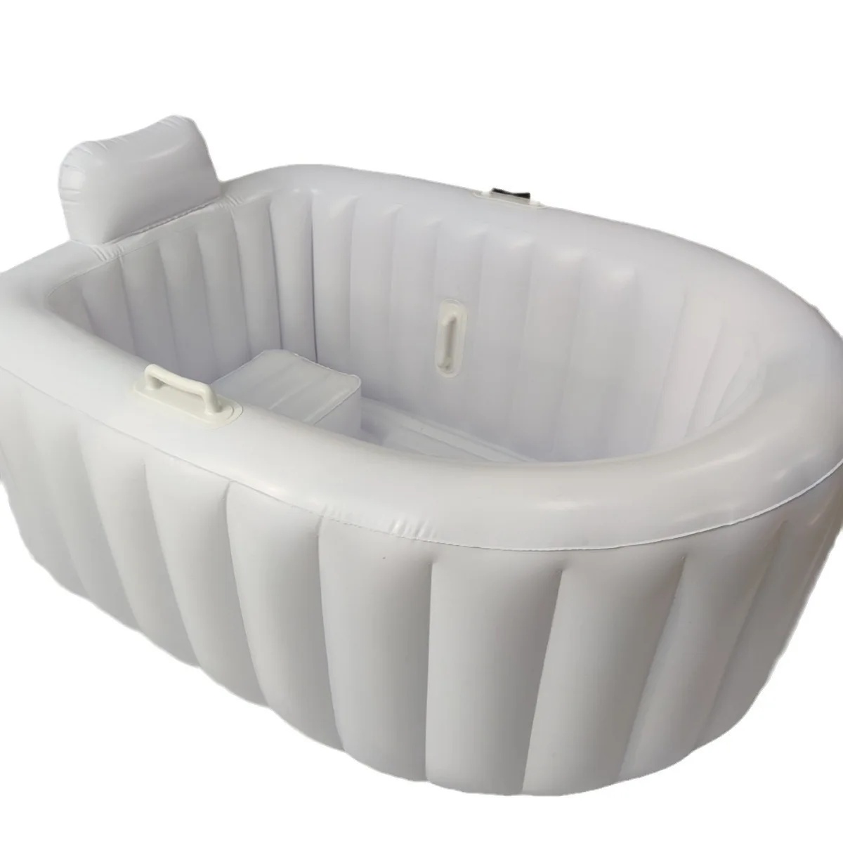 

Custom Inflatable Portable Pool Bathtub White Durable Soaking Bath Tub With Large Backrest for Adult