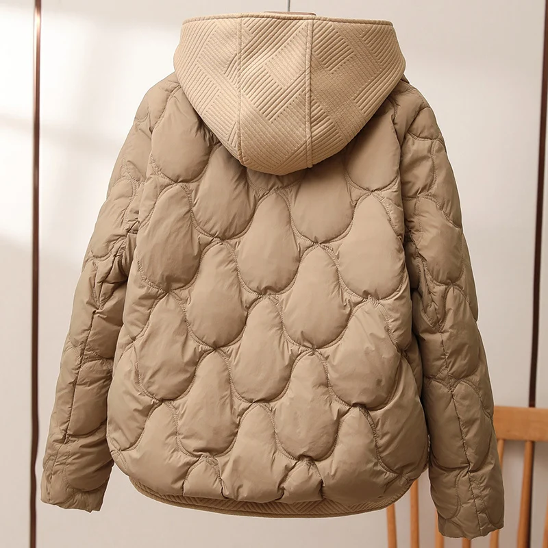 Chaqueta con capucha de plumón de pato blanco para mujer, otoño e invierno, vacaciones cálidas, dos piezas, informal, coreano, nuevo, 2023