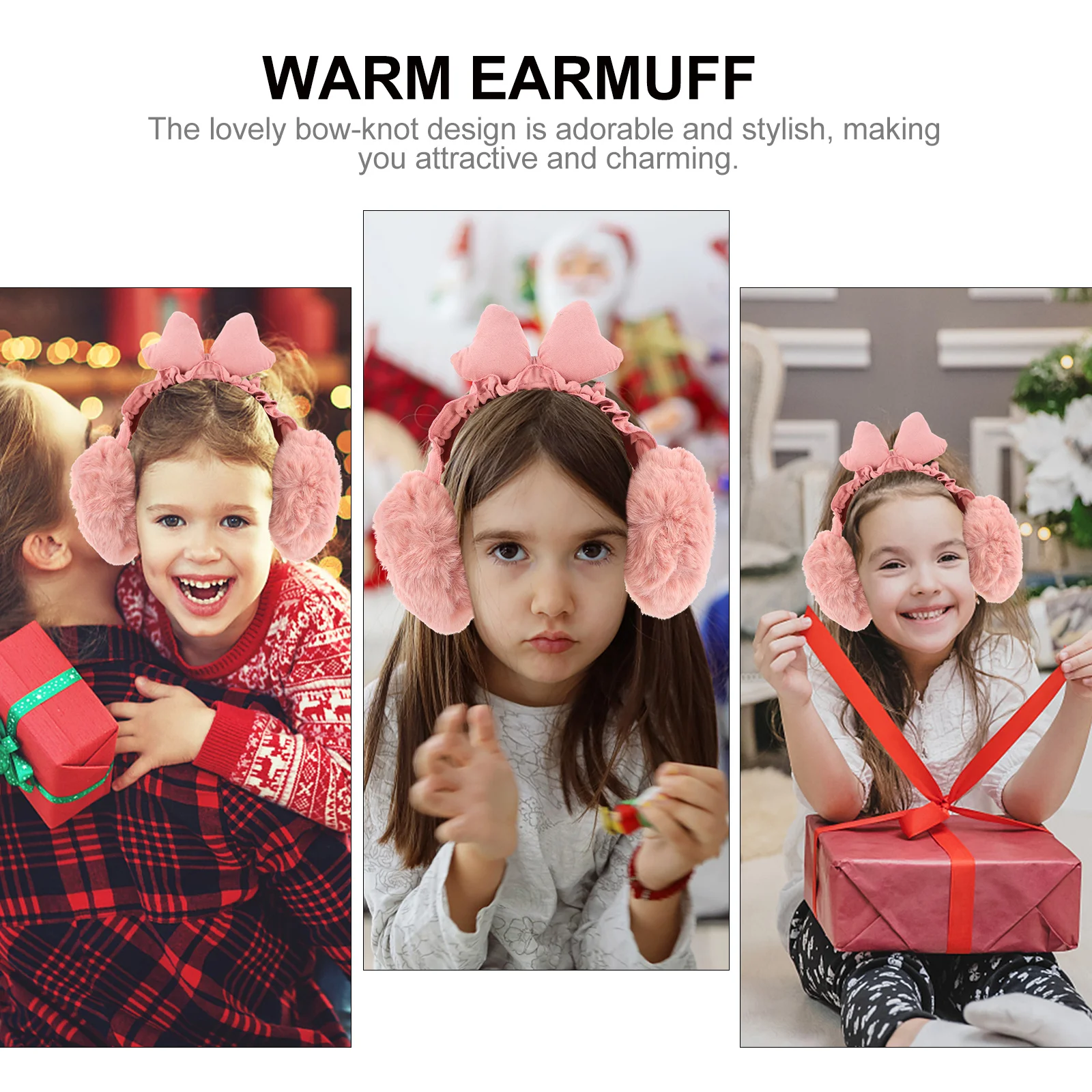 

Protection Winter Ear Muffs for Warmers Cuff Furry Earmuff Bow
