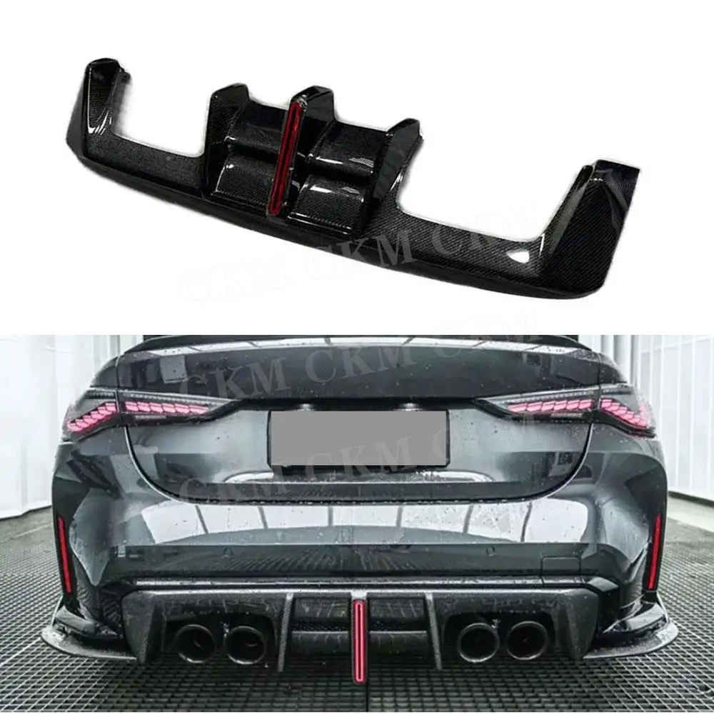 

Carbon Fiber For BMW G80 G82 G83 M3 M4 2021+ Rear Diffuser With Led Light Car Lip Spoiler Accessories Back Lip Guard Body Kits