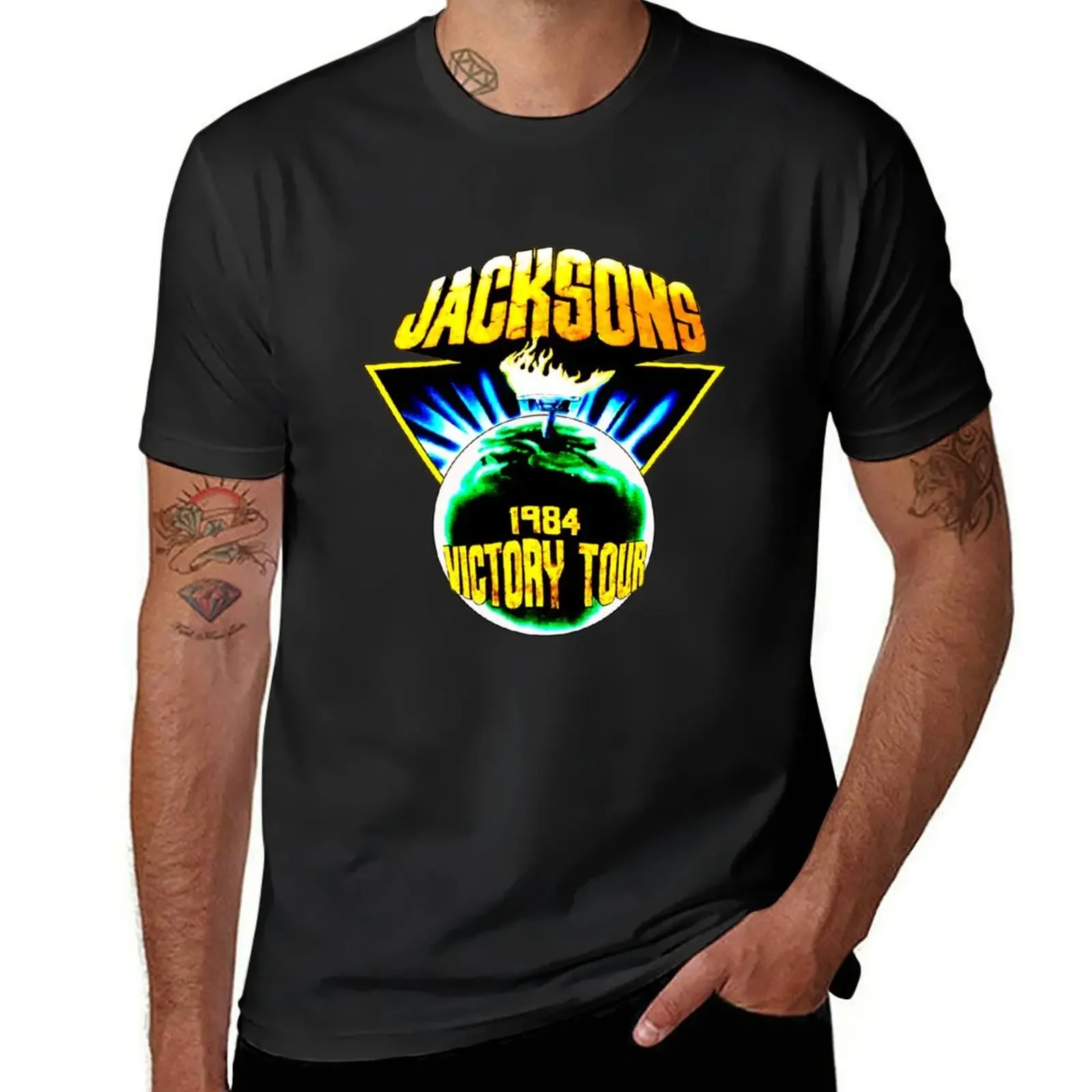 

1984 The Jacksons Vintage Thriller Era Michael T-Shirt tops mens t shirts pack