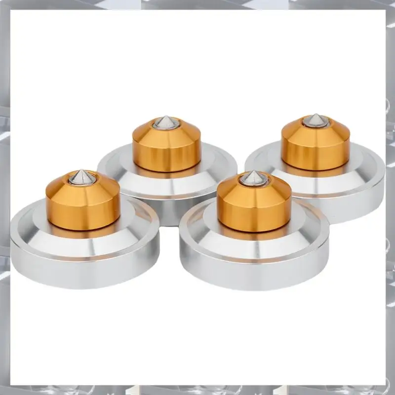 

Hot Selling-Aluminum Isolation Spike Feet Stand Damper Pad For Hifi Audio AMP Cabinet Speaker Turntable Record,Aluminum Isolatio