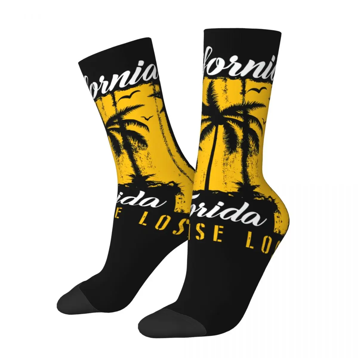 California West Coast Beach Bear Surfing cosy Windproof Happy 3D printing Unisex Socks