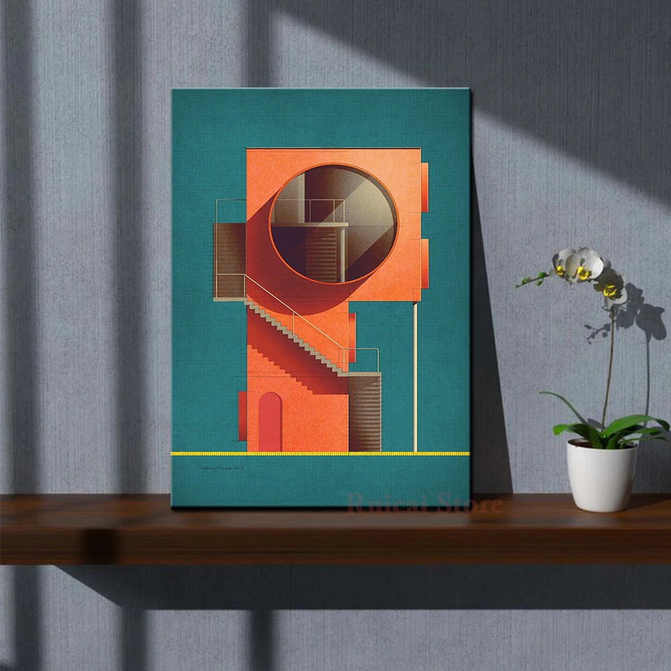 Fictional Facade Poster Canvas Art Room Wall Painting Home Decor