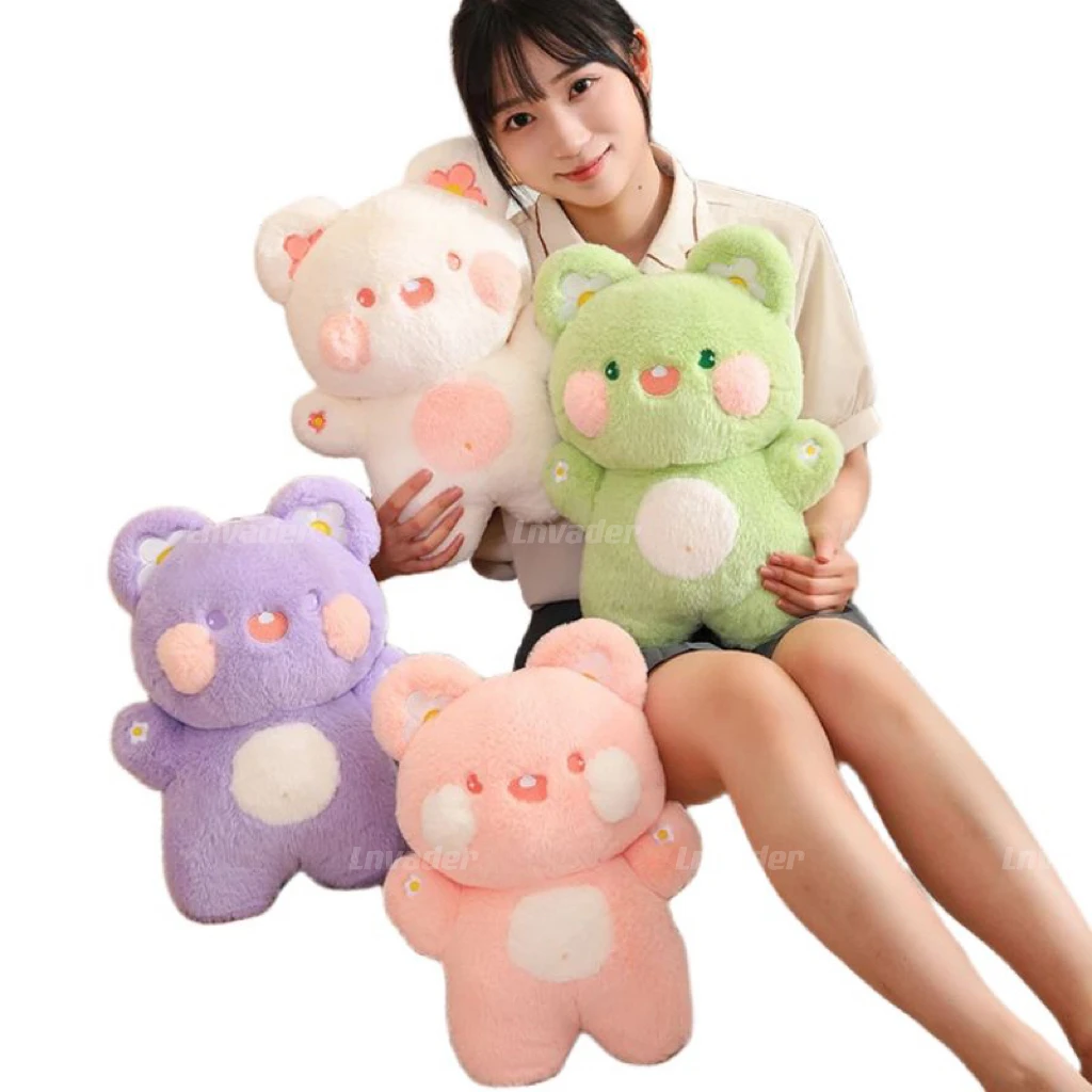 

38cm Cute Cartoon Fluffy Petal Ears Chubby Teddy Bear Plush Toy Anime Stuffed Soft Fat Plushies Doll Kawaii Toy Room Decor Gift