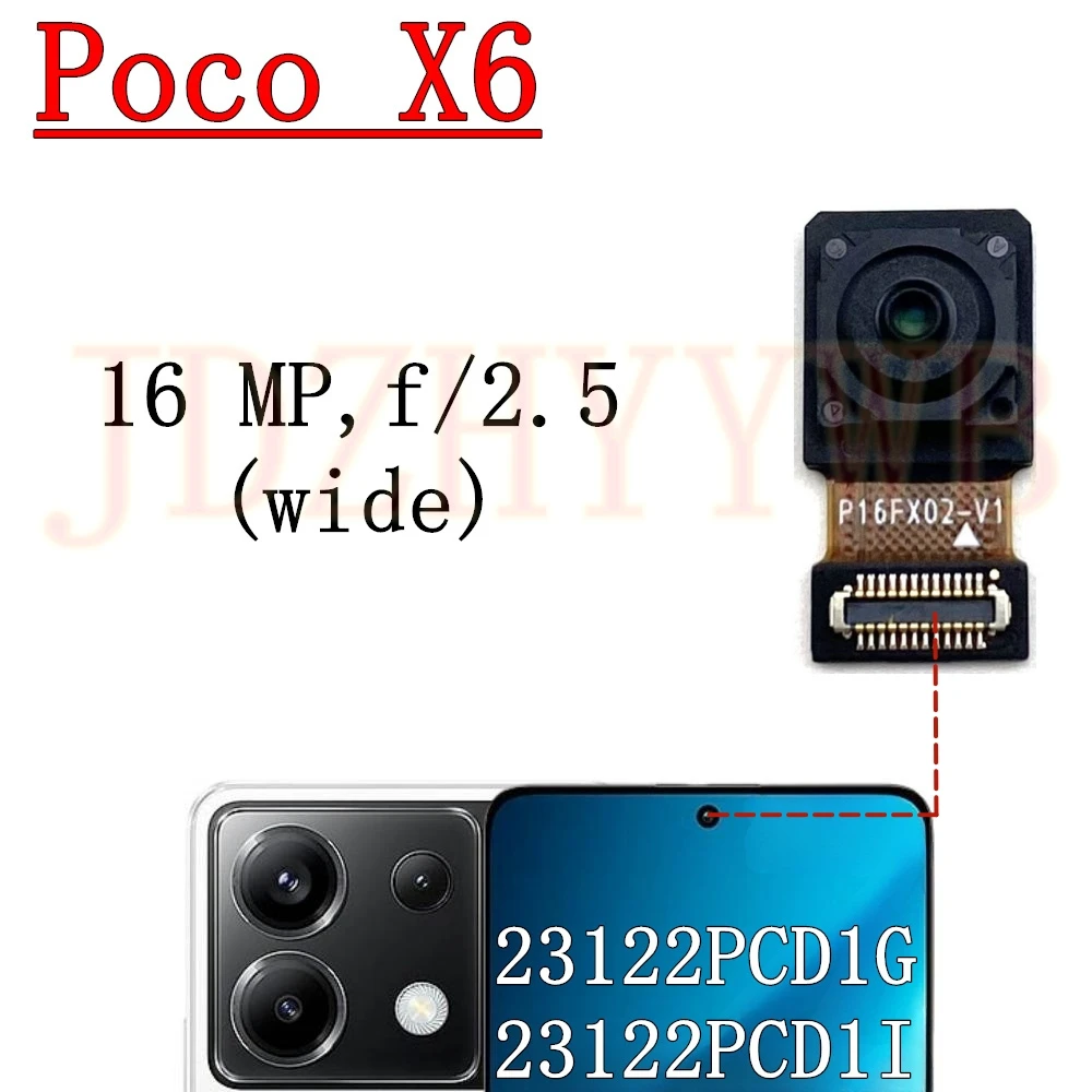 Best Quality Wide Back Facing Main Backside Camera Module For Xiaomi Poco X6 PocoX6 Front Selfie Rear Camera Flex Cable