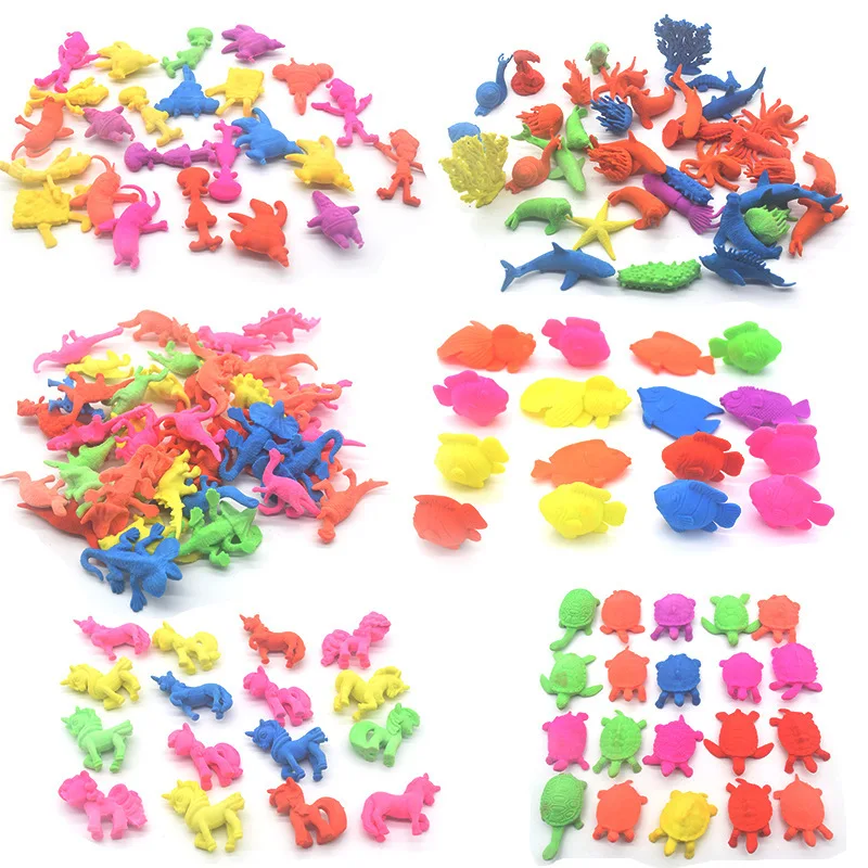 100/20/10Pcs Growing In Water Bulk Swell Sea Creature Creative Magic Toys Soak Water To Swell Dinosaur Toys Absorb Water Bigger