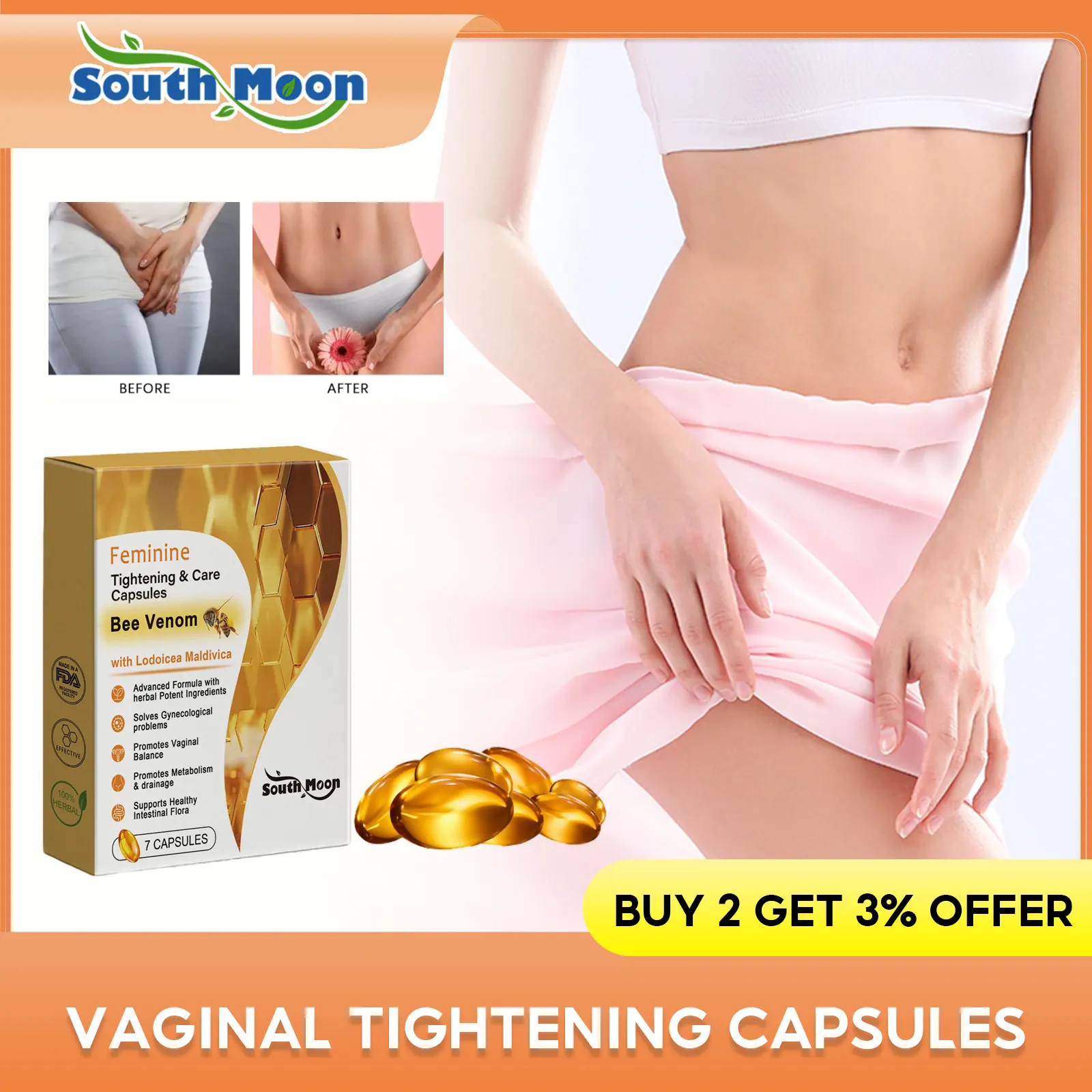 Vaginal Tightening Capsules Cleaning Vagina Shrinking Bacteriostat Anti Itching Reduce Private Part Odor Feminine Hygiene Care