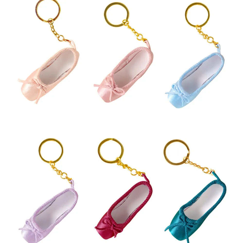 Mini Ballet Shoes Keychain Pointe Shoes Keyrings Handmade Pointe Shoe Charm Bag Penddant Gift For Dance Lovers Jewelry Gifts