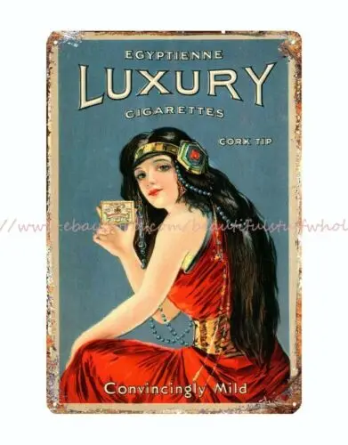 Egyptienne Luxury cigarettes sexy girl tobacco metal tin sign tin bar signs