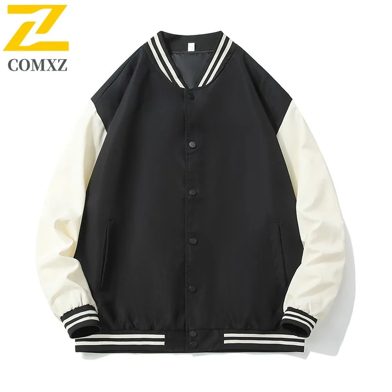 

COMXZ Мужская легкая ветровка Пальто для путешествий на открытом воздухе Велоспорт Беггер Куртки в американском стиле Высокомодная свободная бейсбольная форма
