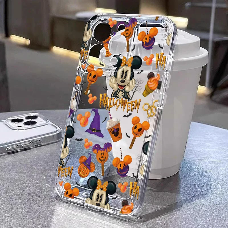 Halloween Disney Mickey Mouse For Realme10 9 C30 53 63 Narzo50 Find X5 Reno12 11 10 8 7 6 Pro Plus Transparent Space Phone Case