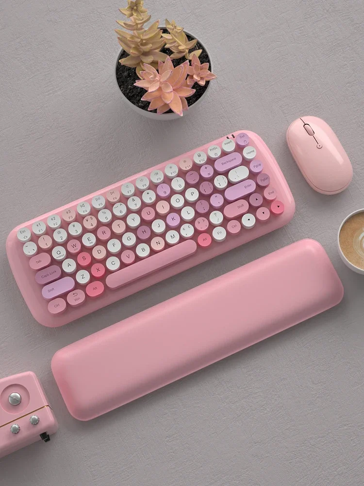 Lipstick Polka dot Wireless Bluetooth keyboard and mouse set ipad tablet mute mobile phone mac laptop