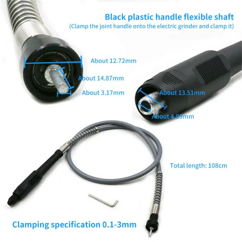 Imagem -06 - Eixo Flexível Rotary Grinder Tool Cabo Extension Cord Electric Grinding Flex Shaft Engraving Dremel Acessórios mm