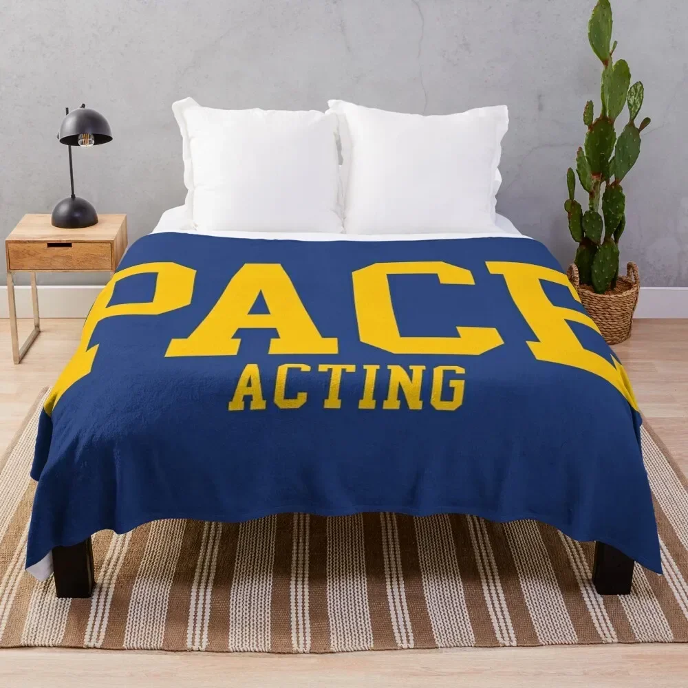 

pace acting - college font curved Throw Blanket Warm Decoratives Blankets