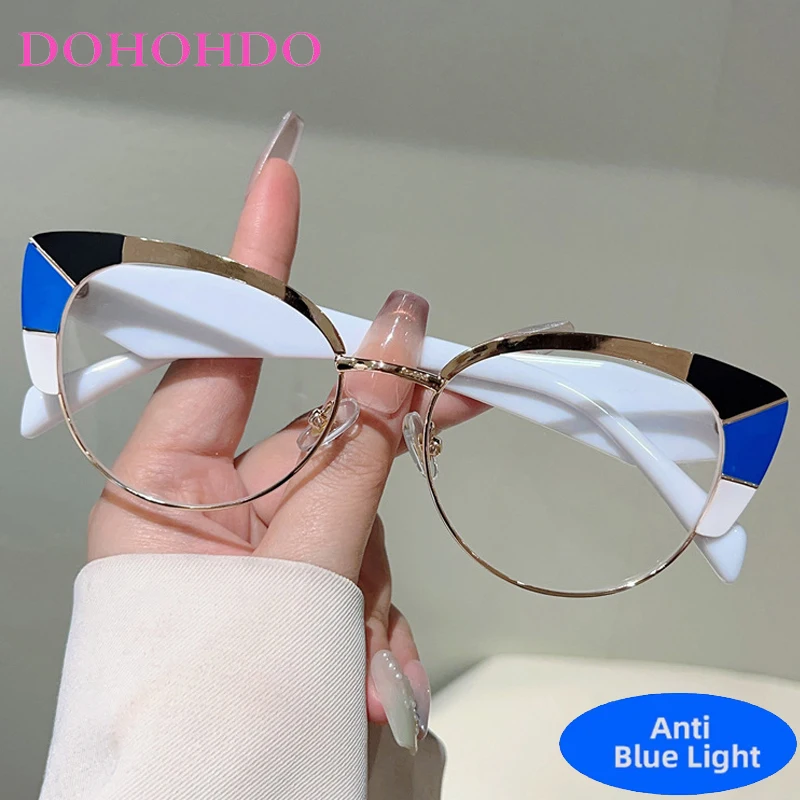 

Trendy Cat Eye Anti Blue Light Computer Glasses Women Fashion Brand Designer Gaming Glasses Man For Office Work Unisex Lentes