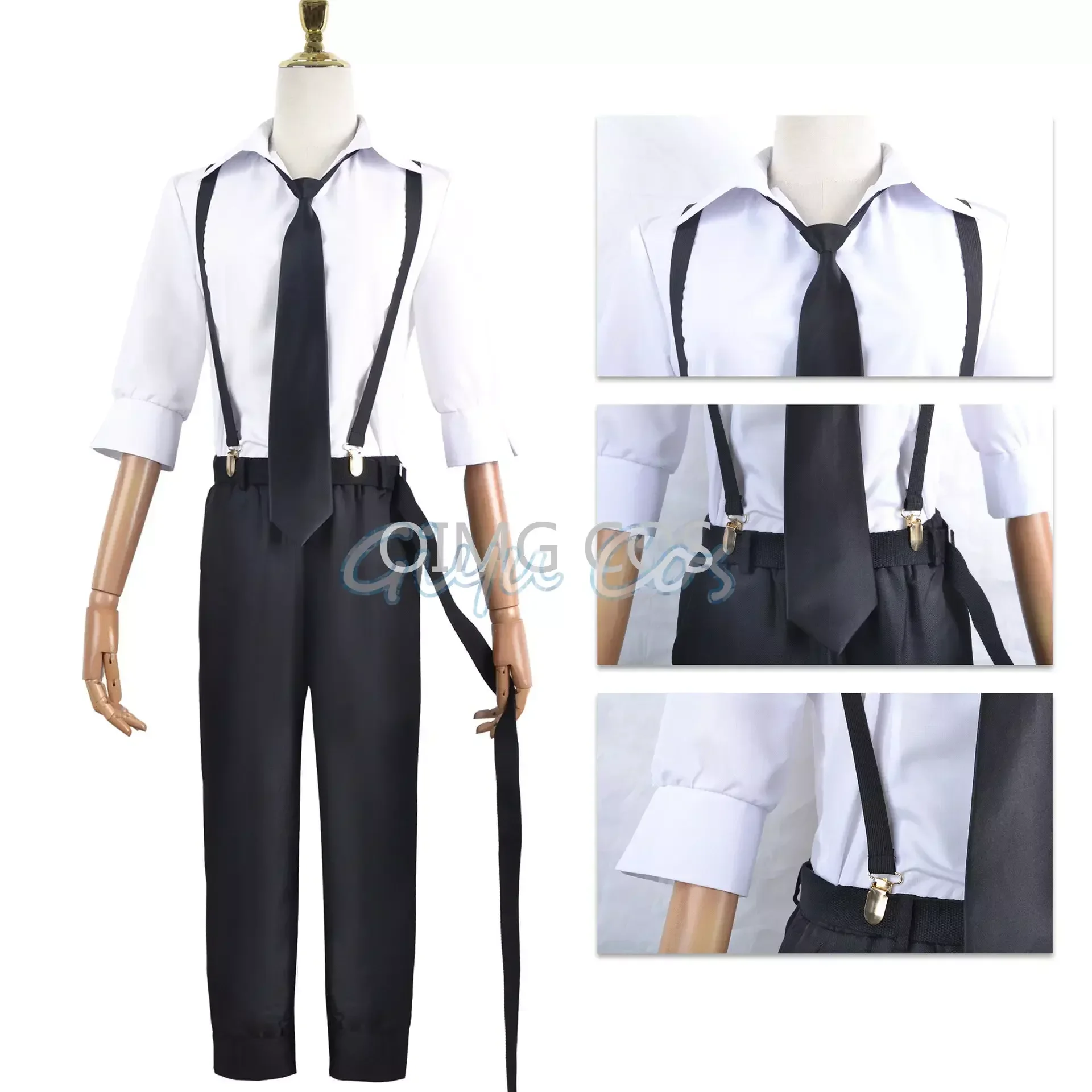 Nakajima Atsushi disfraz de Bungo Stray Dogs para hombre y mujer, gabardina, trajes de uniforme negro, accesorios de peluca Unisex