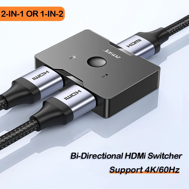 

Bi-Directional HDMI Switcher 2in1 or 1in2 Compatible For Projector Display TV To PS5 NS Switch/PS4/Xbox Laptop With Type-C Ports