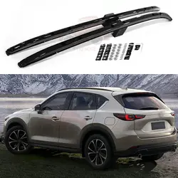 FTAPACCE 2PCS Aluminum Roof Rail Racks Fits for Mazda CX-5 CX5 2017-2023 Cargo Luggage Carrier (Black)