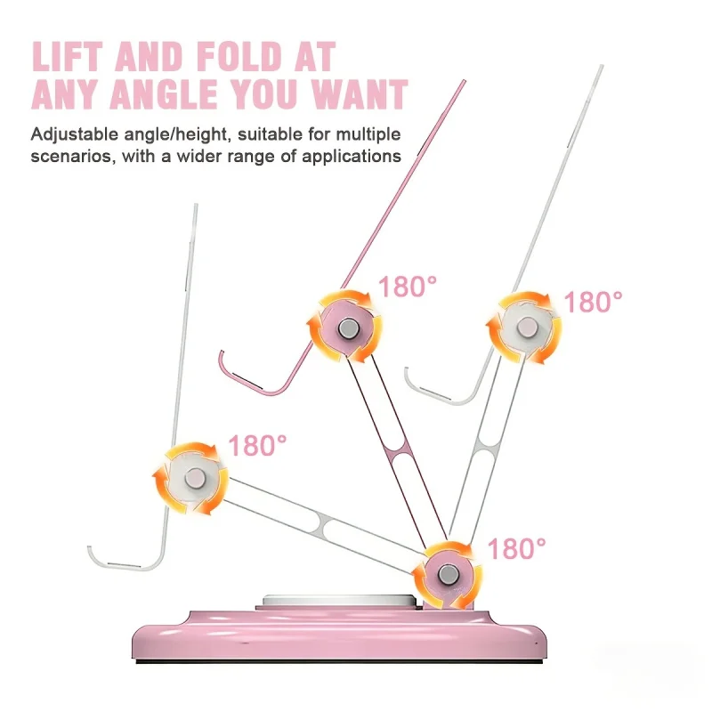 Macaron Desktop Metal Rotating Phone Stand Tablet Phone Stand for Watching TV, Live Streaming, and Video Support - Lazy Person' view 4