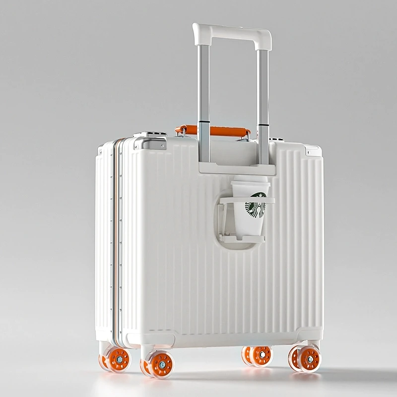 18inch Carry-on Suitcase with Colorful Spinner Wheels Aluminum Frame Travel Boarding Rolling Luggage High Quality PC Material