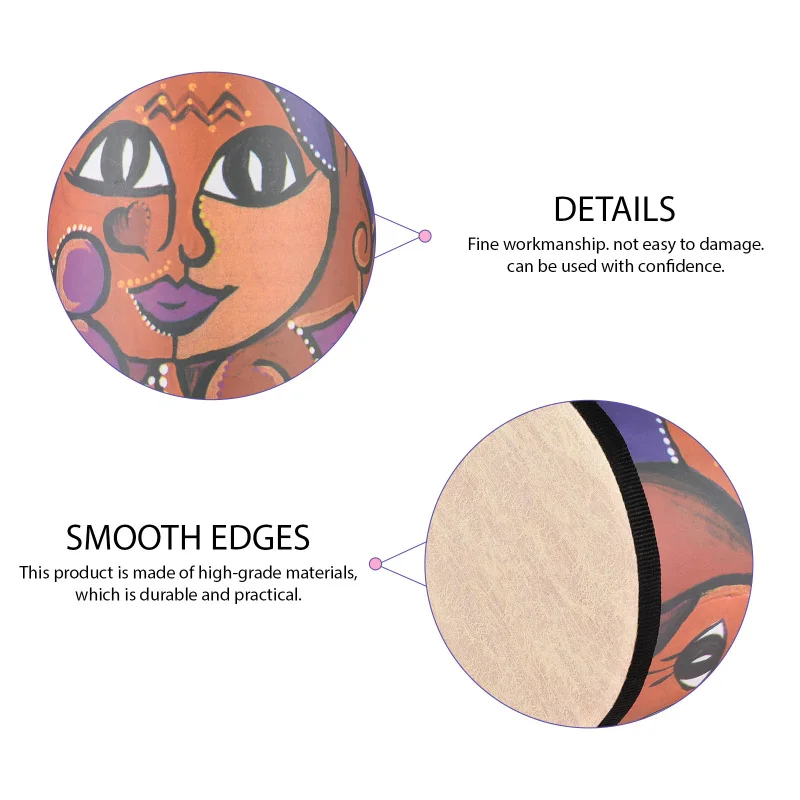 أداة قرع أسطوانية محمولة باليد مع اثنين من أفخاذ وحزام كتف ، براميل خشبية ، هدية عيد ميلاد العيد ، 7 في