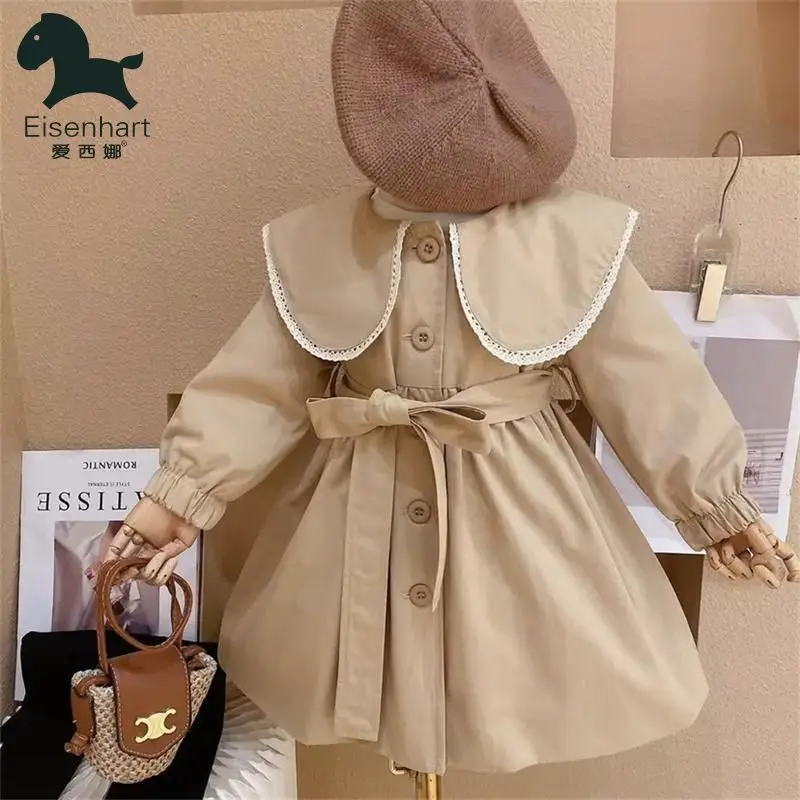 

Girls' Coat Spring and Autumn 2023 New Children's Princess Style Coat Baby Girl Autumn Trench Coat