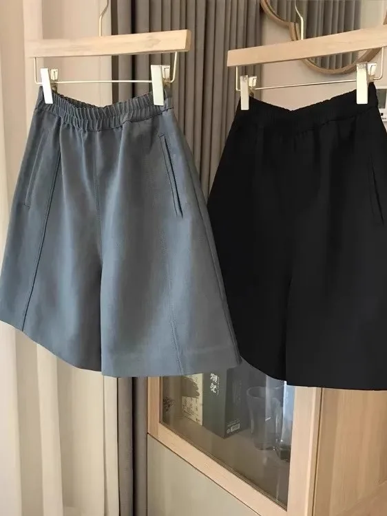 

plus Size Women's Casual Loose Fit Suit Shorts High Waist Wide Leg Pants Comfortable Breathable Summer Fashionable Five-Point
